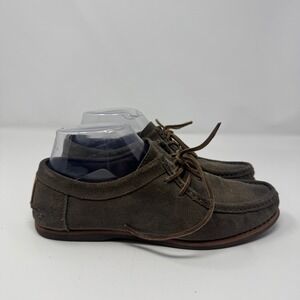 Frye Quincy Moc Womens 8M Brown Suede Lace Up Loafers‎ Boat Shoes 75310